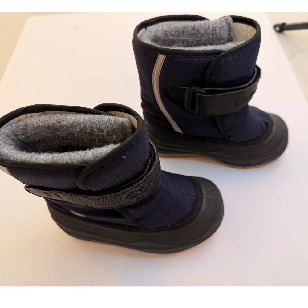 LL Bean Toddler Snow Boots Navy Blue Black Waterproof Fleece Lined NEW